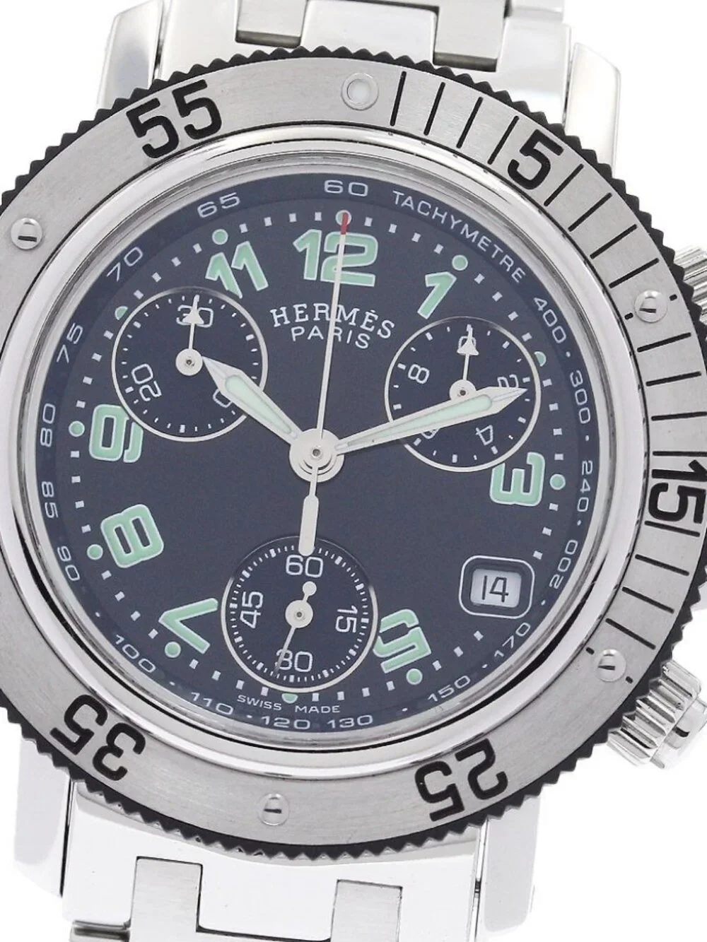 HERMES Clipper diver CL2.315 Chronograph black Dial Quartz Ladies Watch_954688